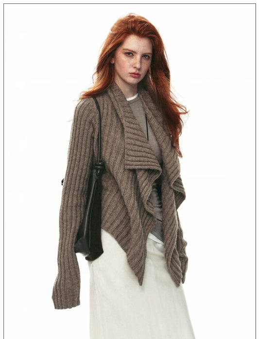 Wool-Alpaca Cable-Knit Cardigan