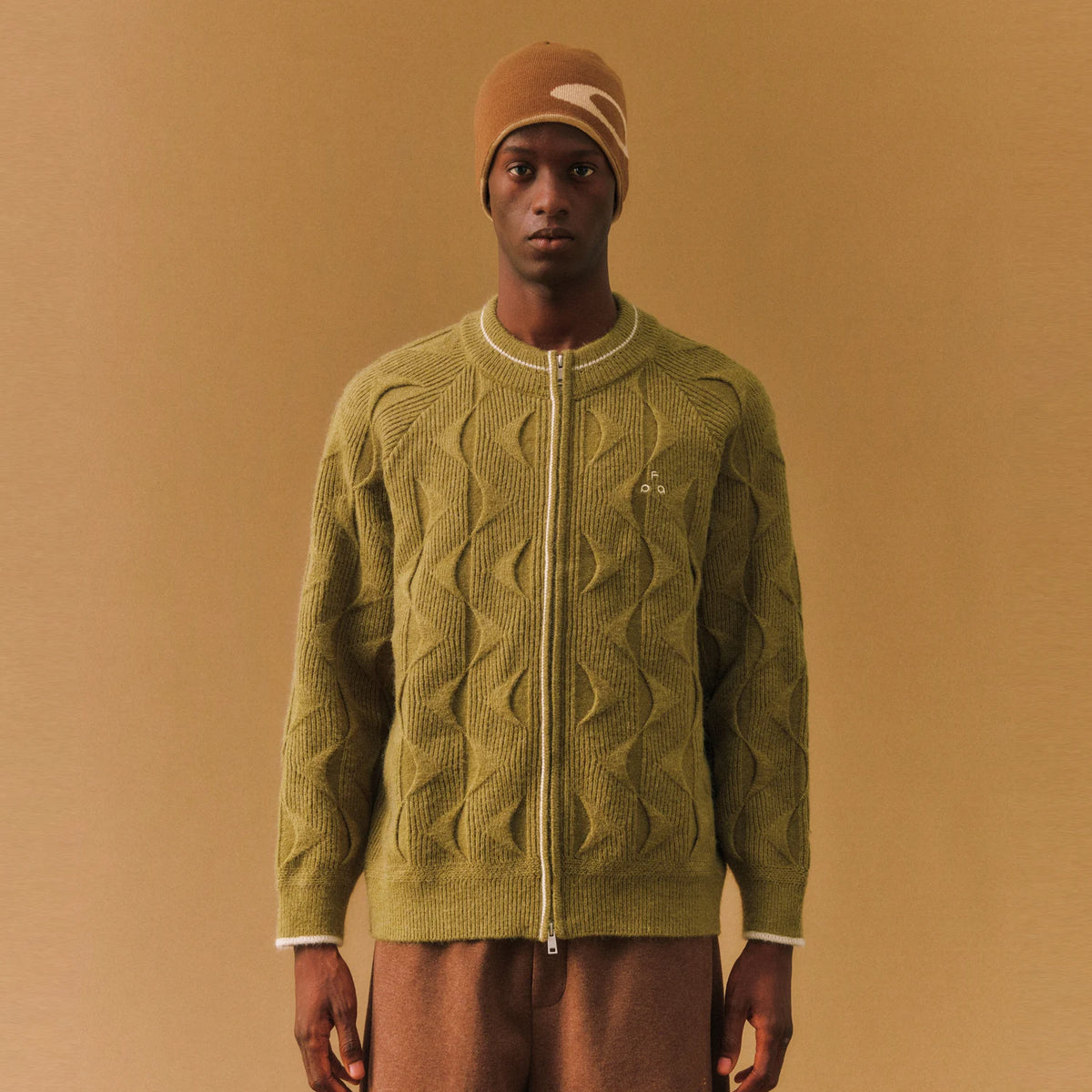 FPA Wave Cable Round-Neck Zip Sweater