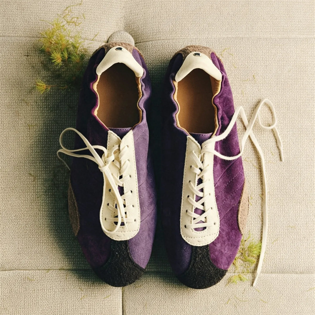 Imperial Purple Mismatched Ballet Trainer Sneakers