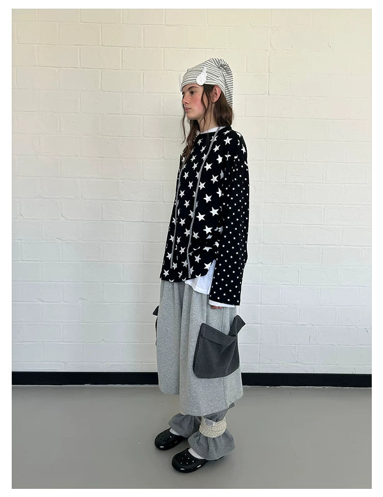 All-Over Star Print Relaxed Sweatshirt