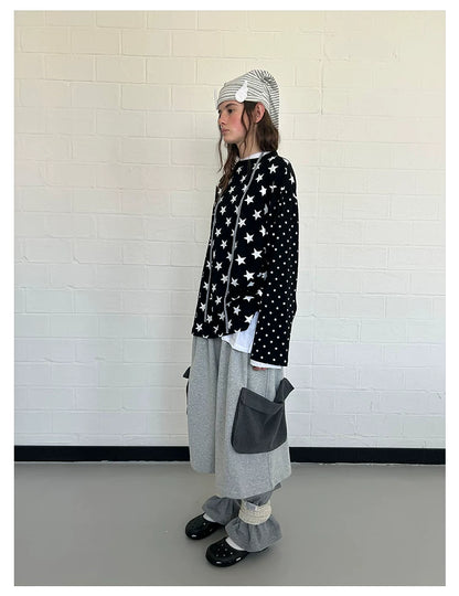 All-Over Star Print Relaxed Sweatshirt