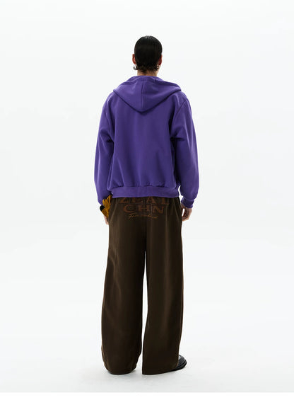 Purple hoodie, back view