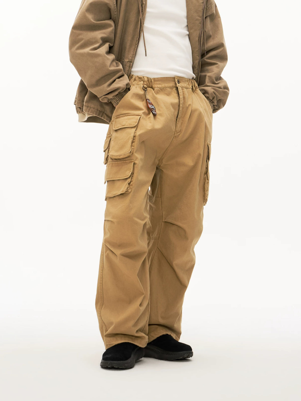 Washed Multi-Pocket Cargo Pants product view