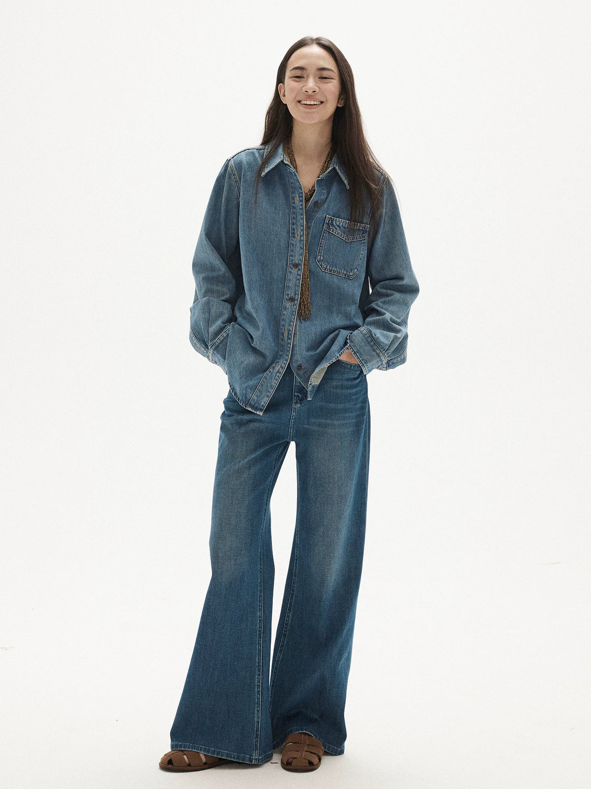 MOOFEEL Vintage Denim Shirt