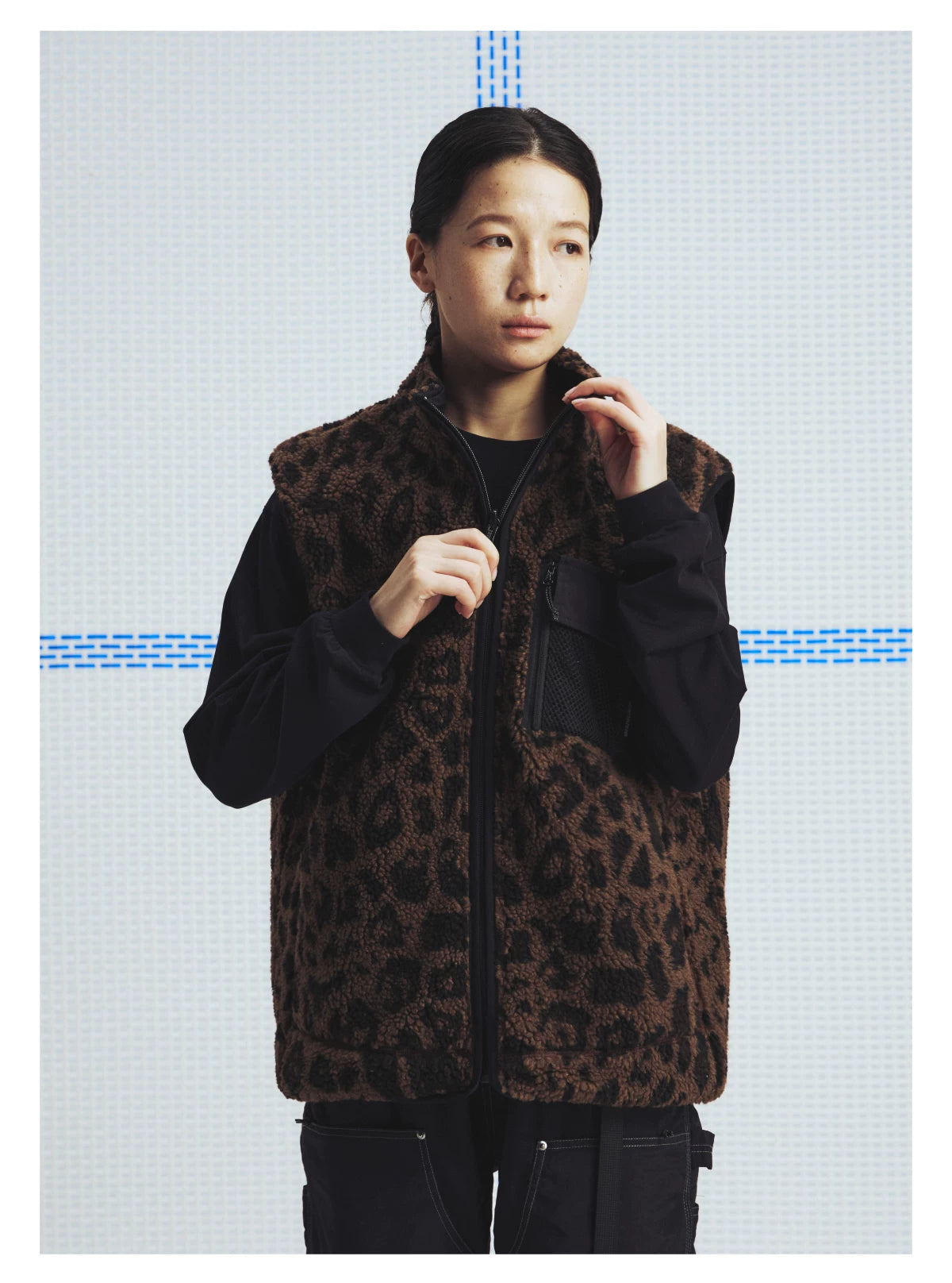 Reversible Camo and Leopard Sherpa Vest - view 10