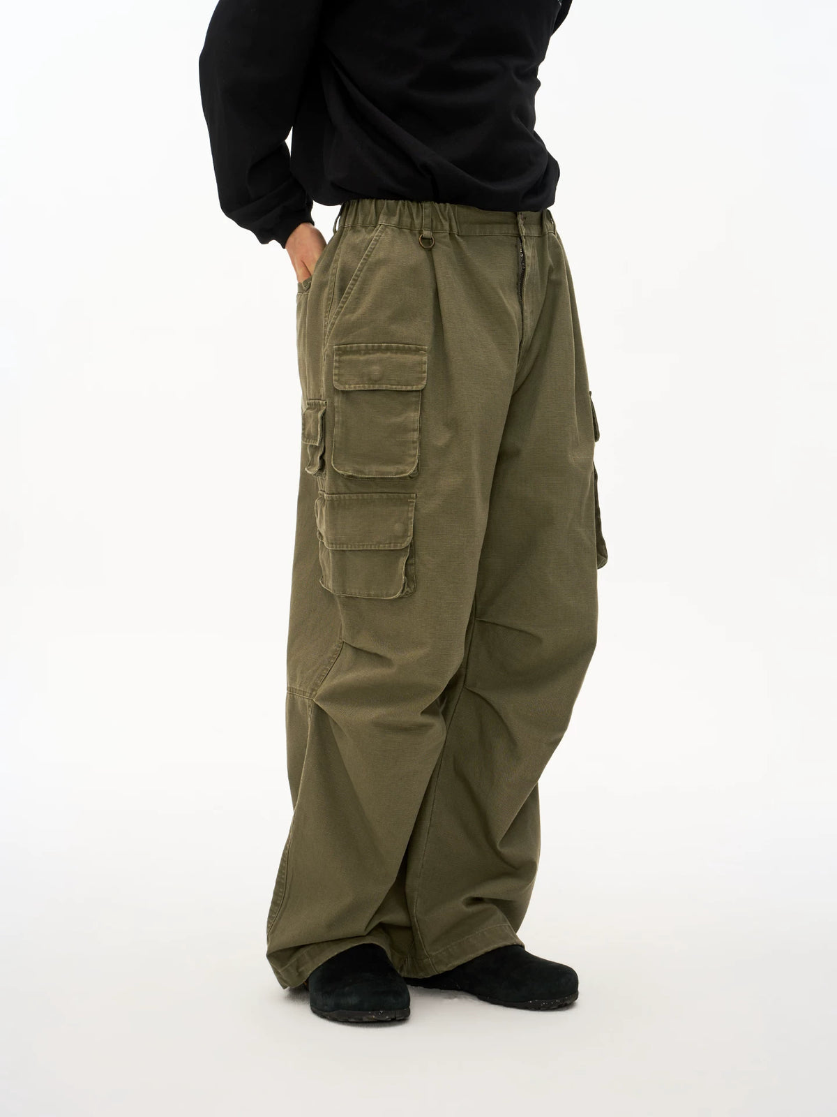 Washed Multi-Pocket Cargo Pants product view