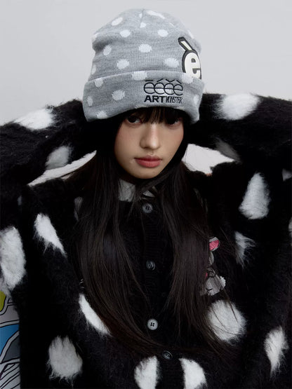 Polka Dot Knit Beanie