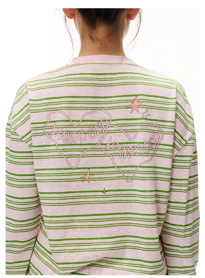Striped Graphic Long Sleeve T-Shirt