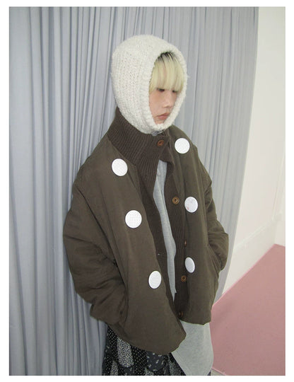 Smoke Pink Stand-Collar Quilted Jacket