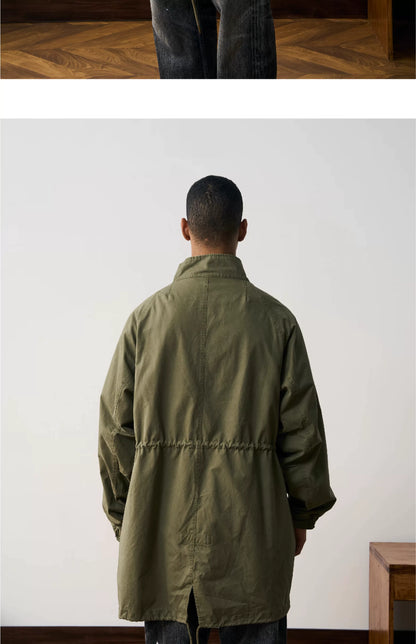 Hooded Fishtail Military Parka in olive product photo
