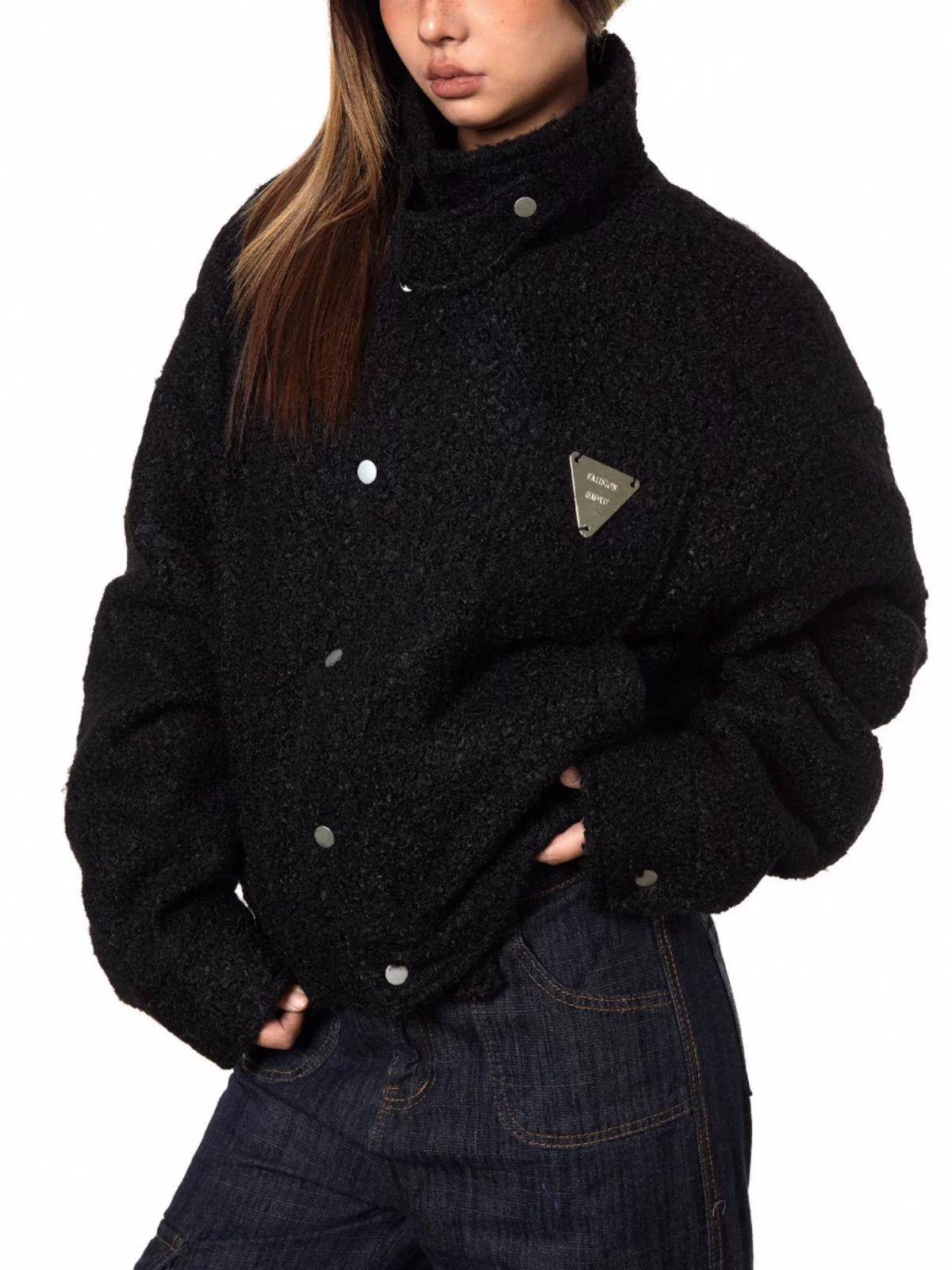 Cropped Stand Collar Padded Jacket