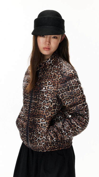 Leopard Print Puffer Jacket