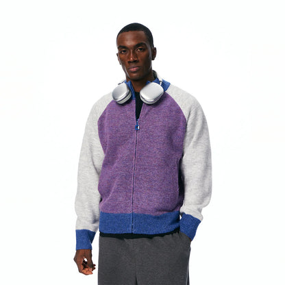Men's Color-Block Zip Knit Cardigan product photo