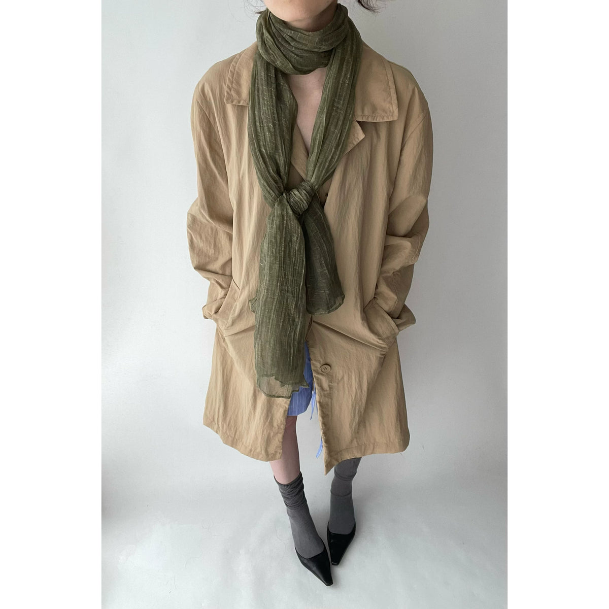 Olive Green Textured Scarf product photo