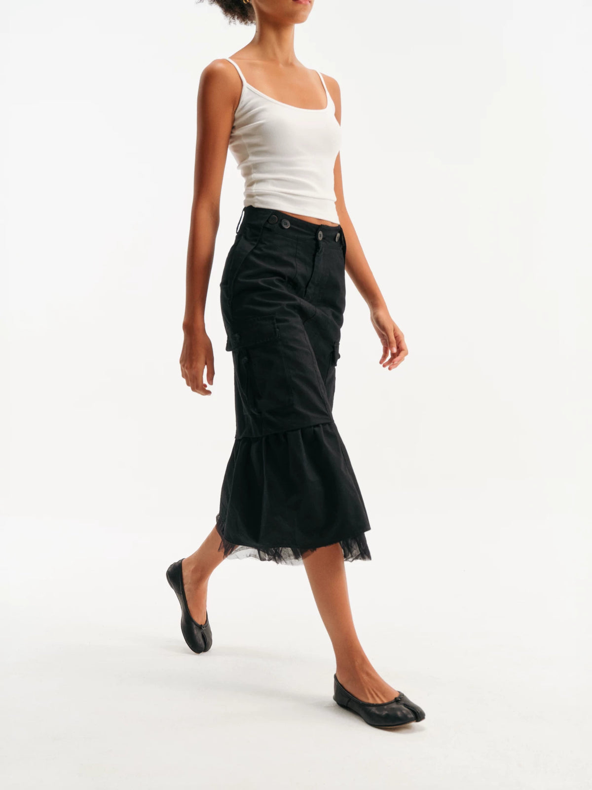 Layered Mesh Midi Skirt product view