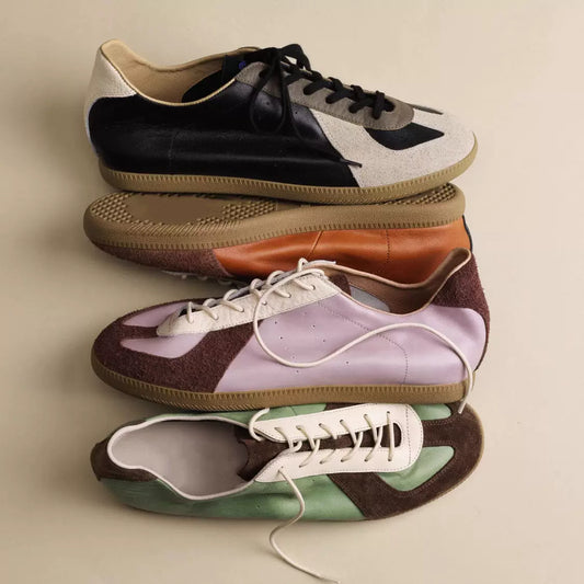 Artichoke Mixed-Leather Low-Profile Trainer Sneakers