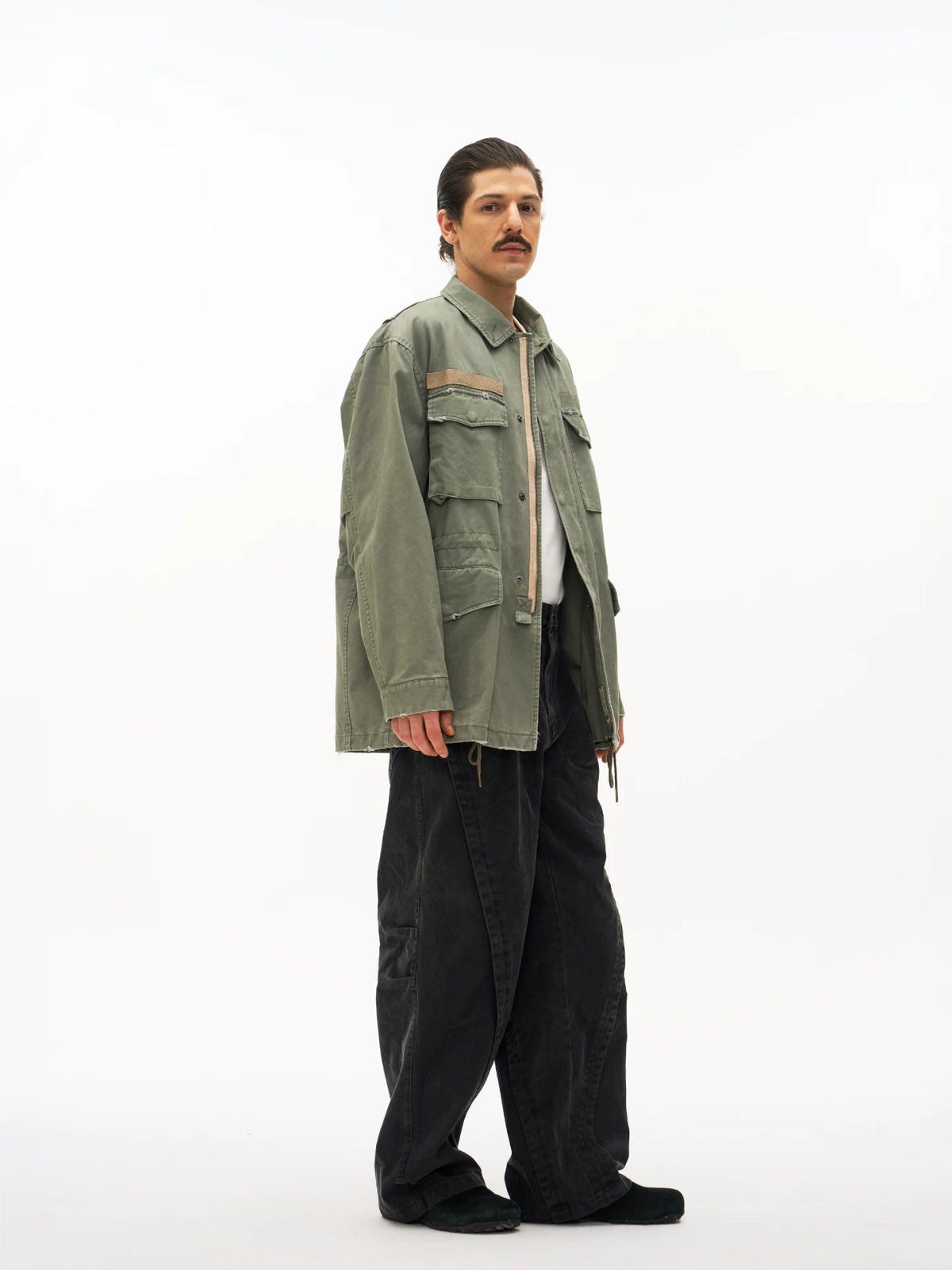 Washed Four Pocket Field Jacket in black
