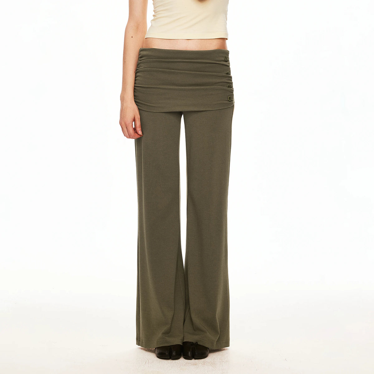 Cloud-Soft Layered Knit Flared Pants