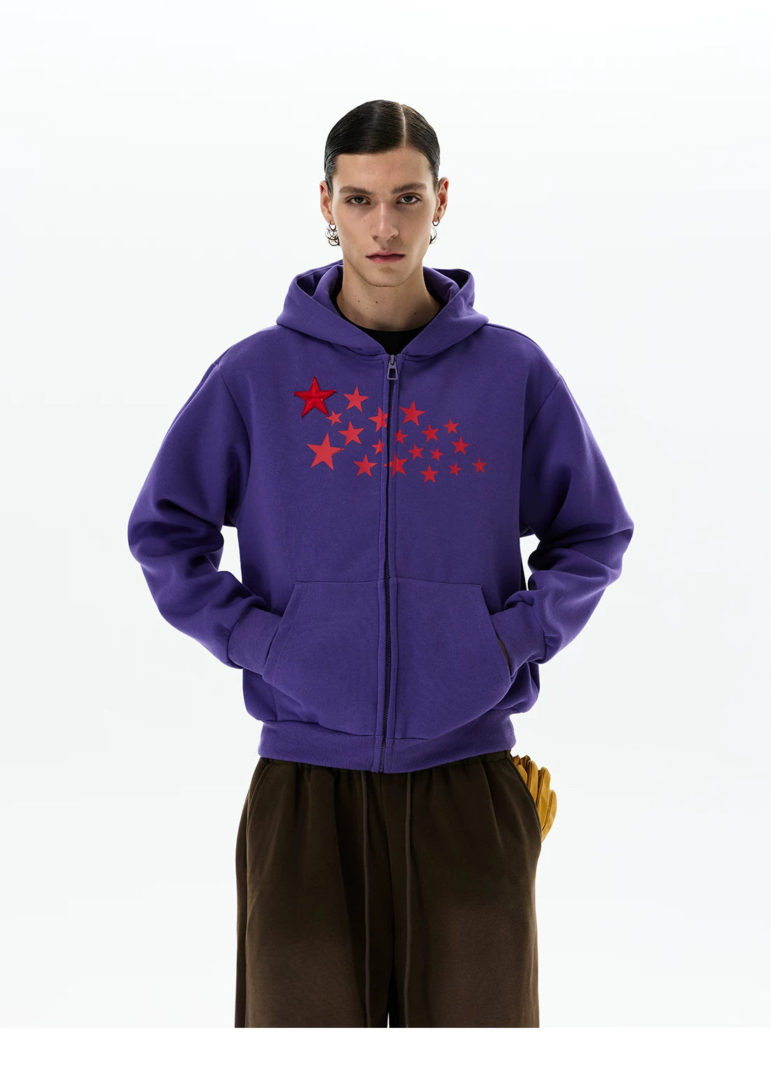 Purple hoodie, front view