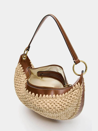 Woven Crescent Tote Bag detail 3