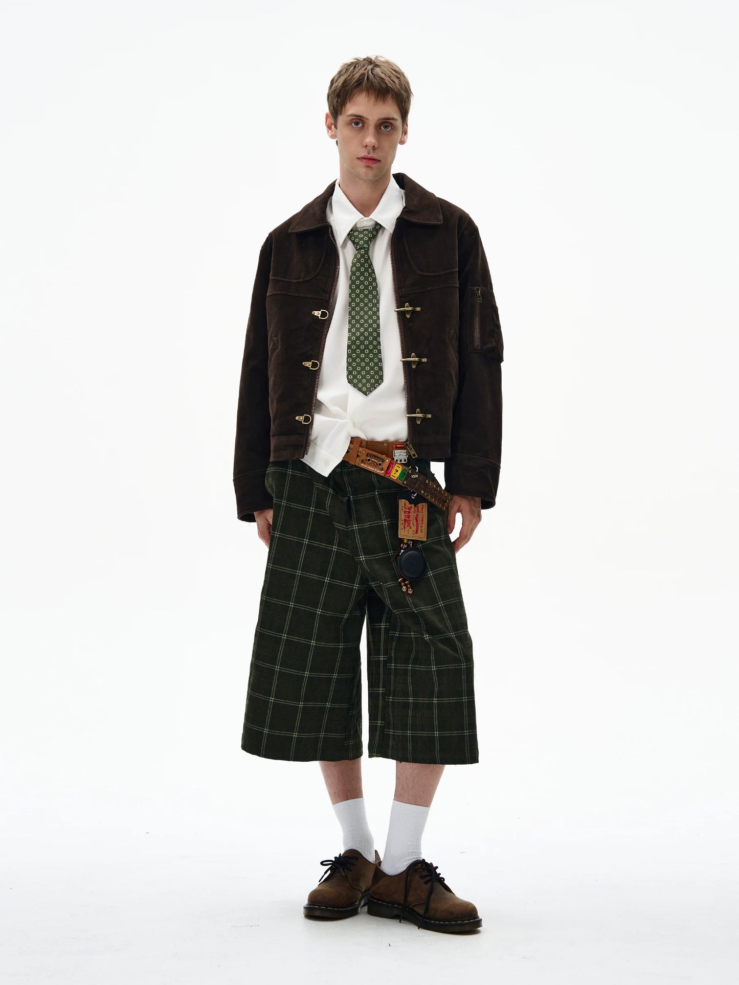 Deconstructed Clasp Suede Jacket