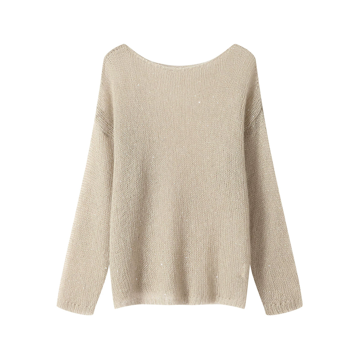 Shimmer Off-Shoulder Wool-Blend Sweater