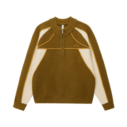 FPA Color-Block Half-Zip Knit Sweater