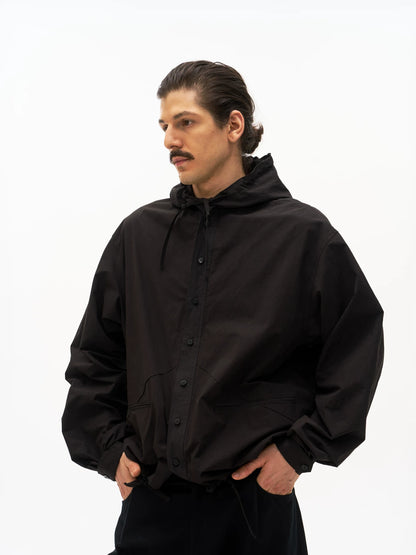 Hooded Drawstring Shirt Jacket product view