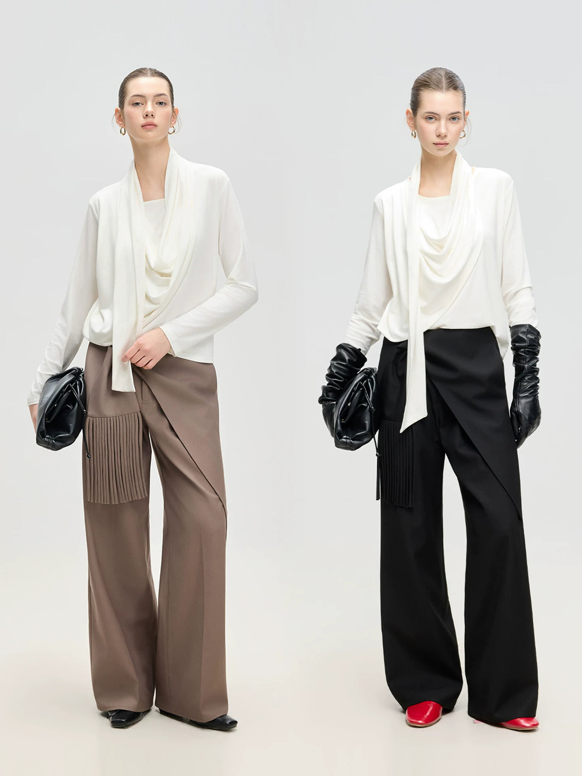 Fringed Belt Tailored Trousers