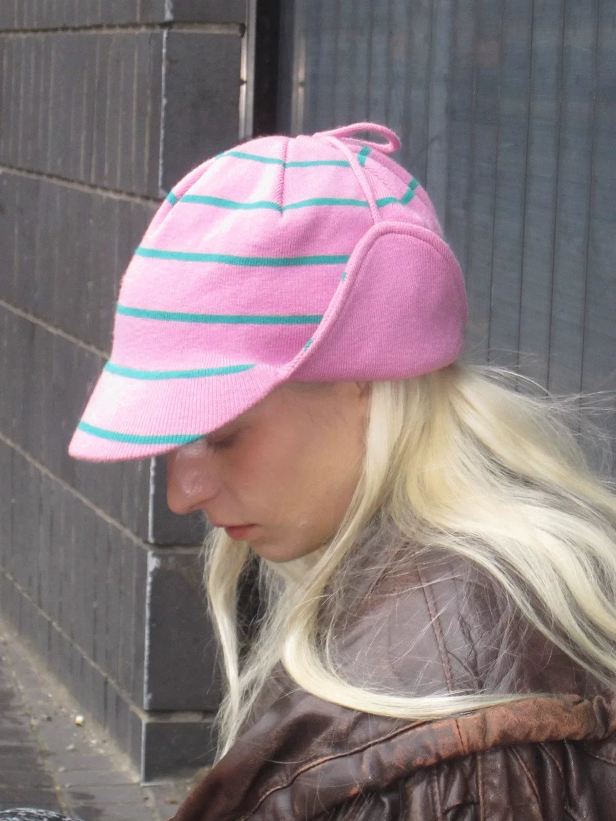 Star Print Earflap Beanie in Navy, Pink, Army Green and Dark Brown color