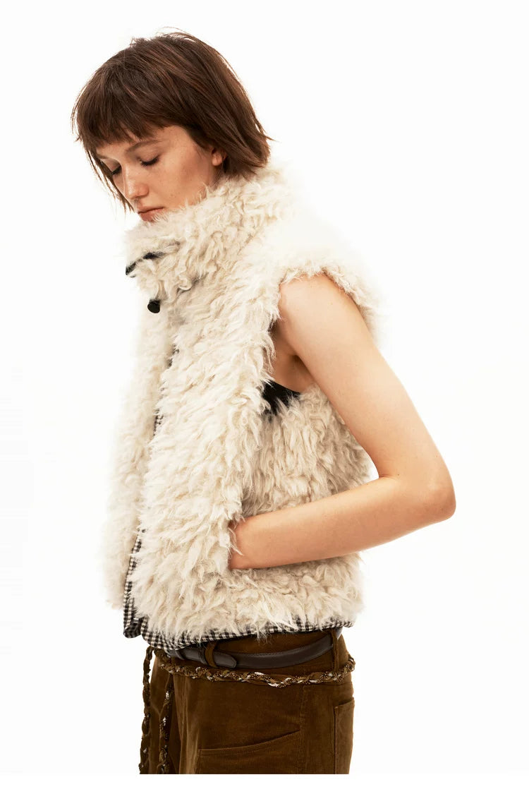 Reversible Check Fleece Vest - 360 view 8