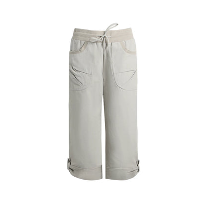 Women's Ribbed-Waist Cropped Straight-Leg Pants