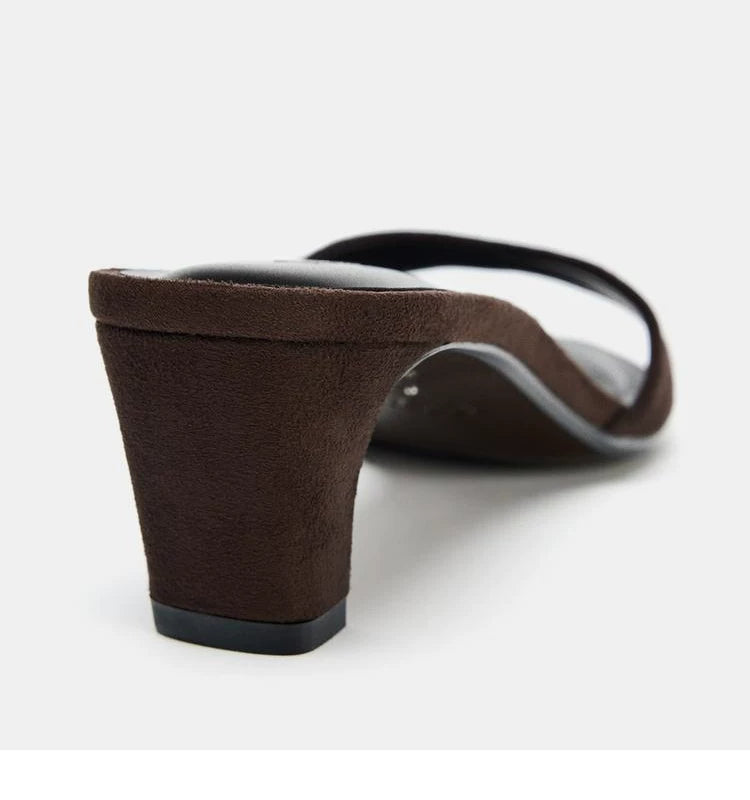 Women's Open Toe High-Heel Mule Slide Sandals
