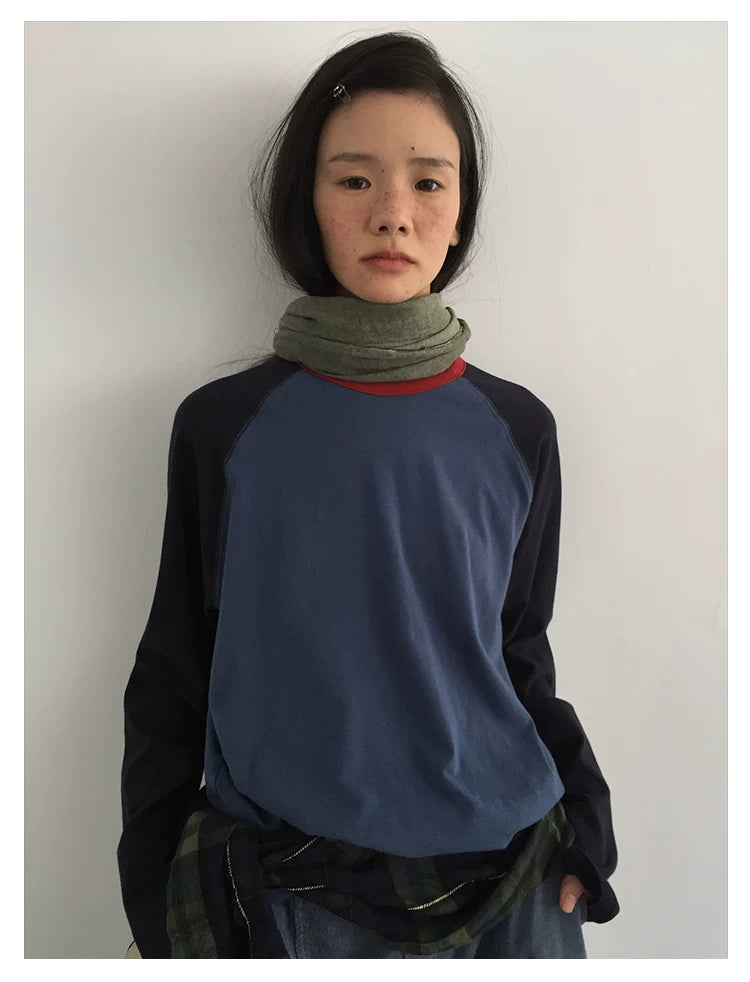 Colorblock-Raglan-Langarmshirt