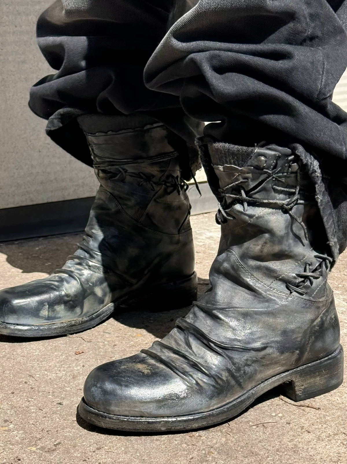 VOWPROGRESS Horsehide Combat Boxing Boots