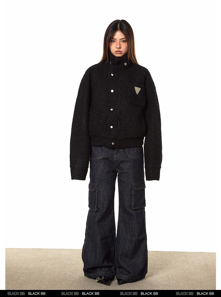 Cropped Stand Collar Padded Jacket