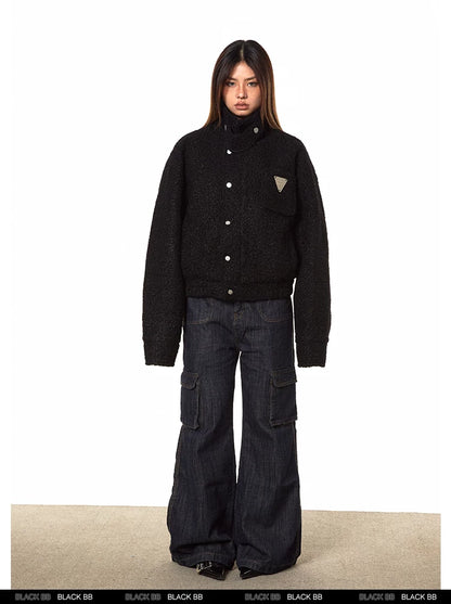 Cropped Stand Collar Padded Jacket