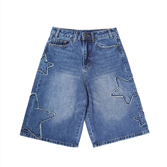 Odd maker washed denim shorts