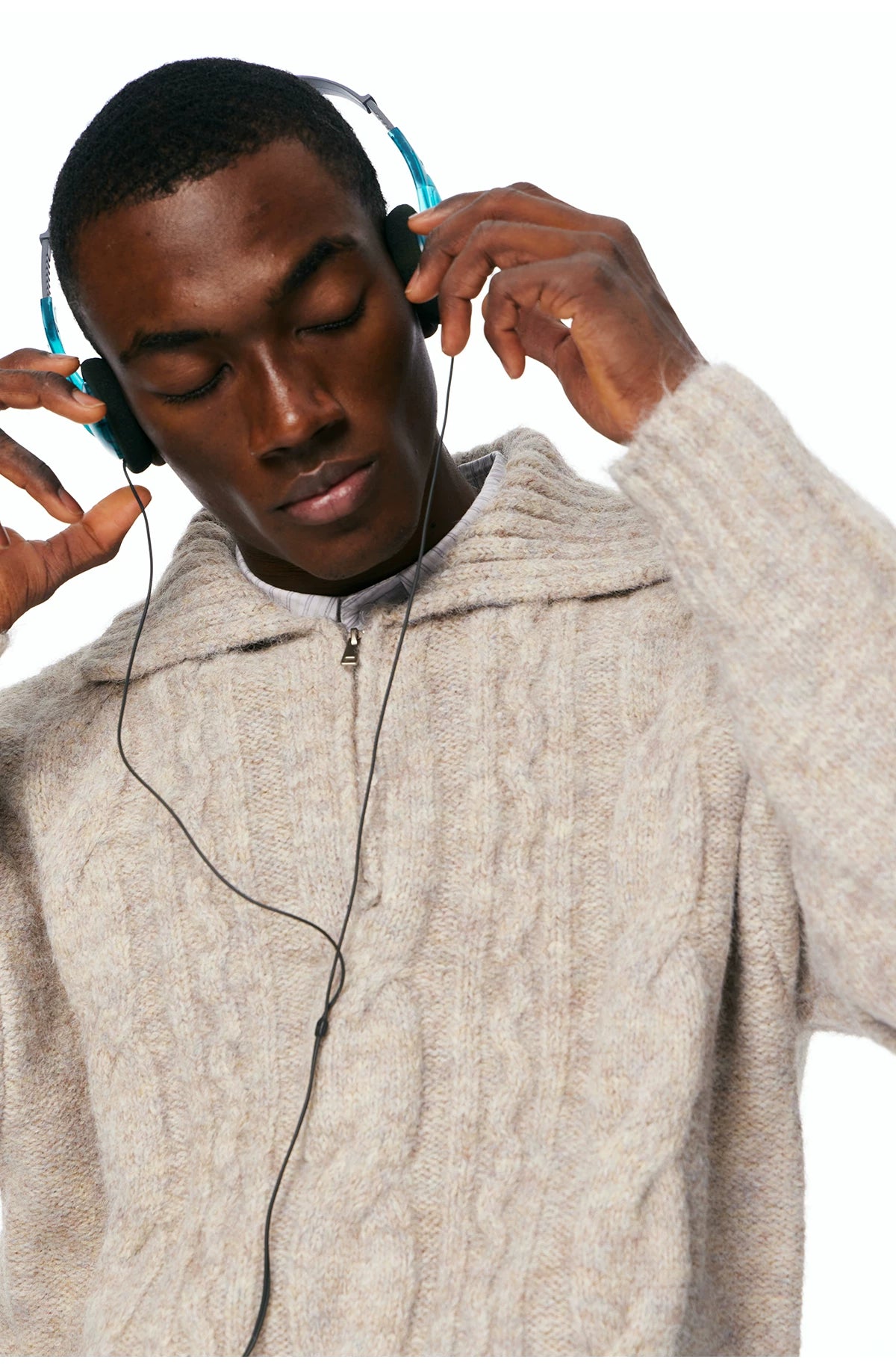 Men's Cable-Knit Half-Zip Sweater product photo