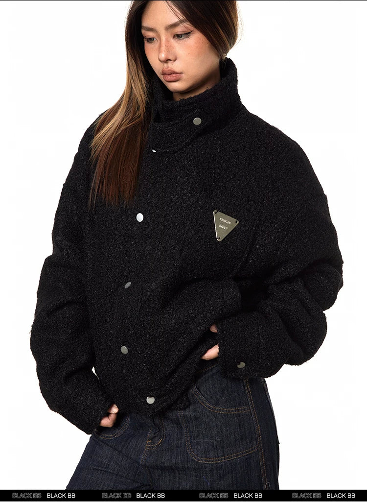 Cropped Stand Collar Padded Jacket