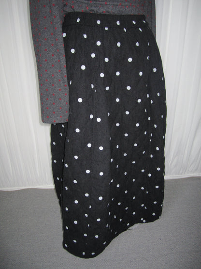 Polka-Dot High-Waist Midi Skirt