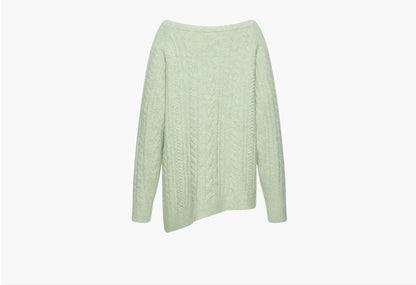 Mint Wool Blend Cable Knit Sweater product photo