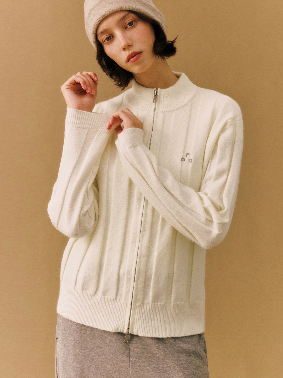 FPA Ribbed Knit Zip Jacket