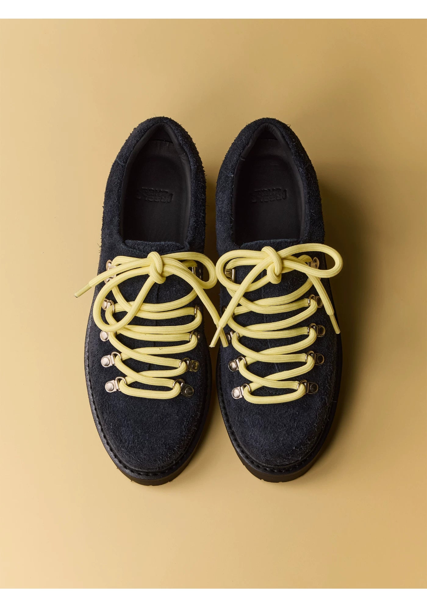 Vintage Leather Hiking Derby Contrast Shoes