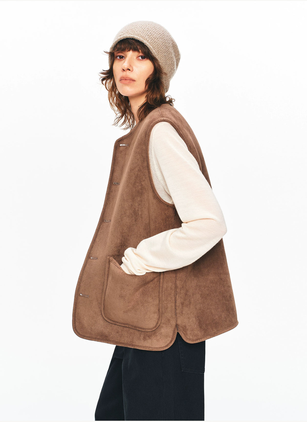Reversible Wool Vest - 360 view 2