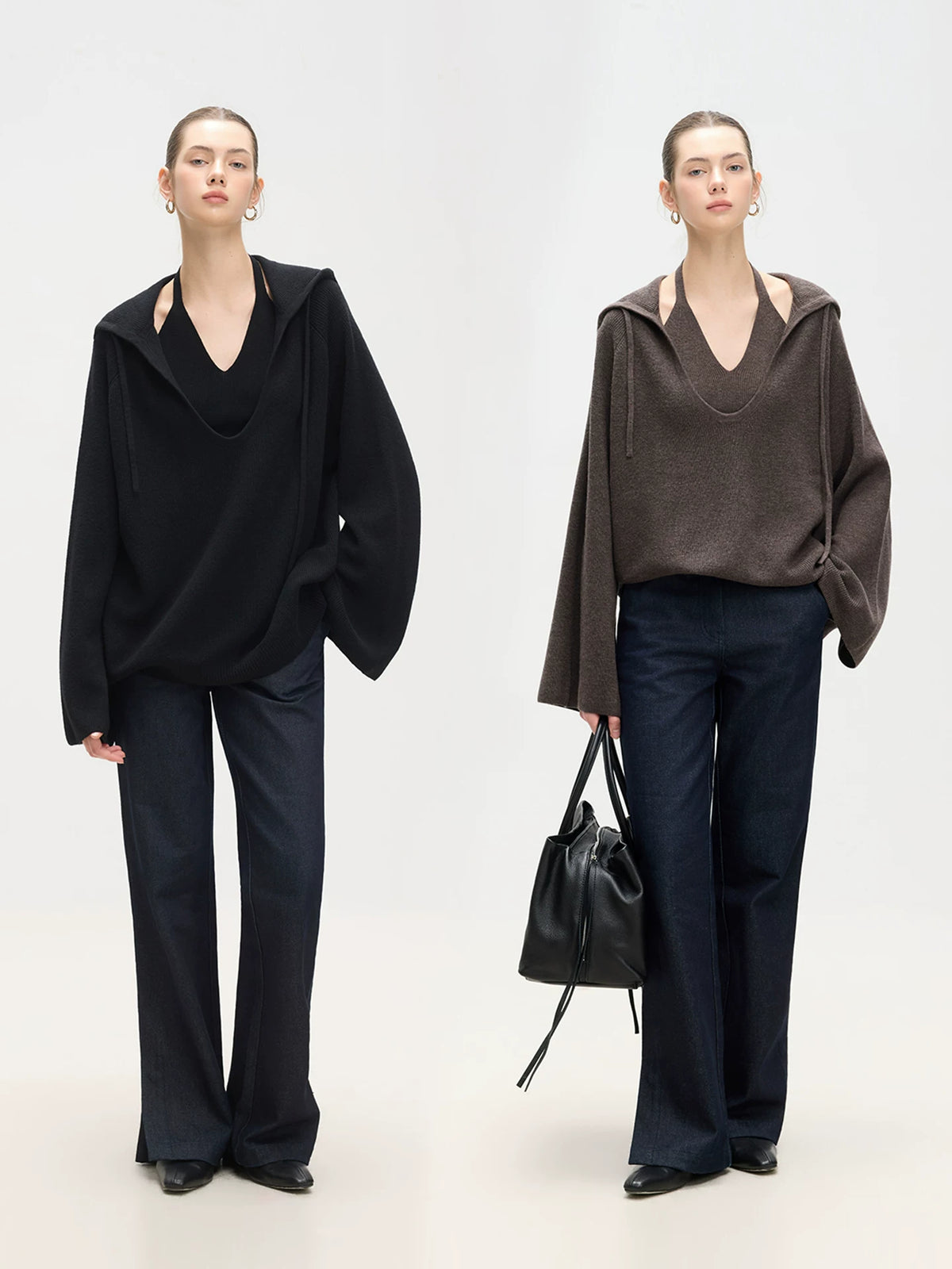 Relaxed Wool Hooded Sweater - 360 view 2