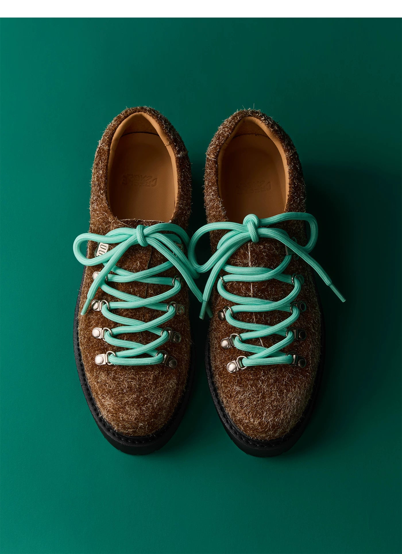 Vintage Leather Hiking Derby Contrast Shoes