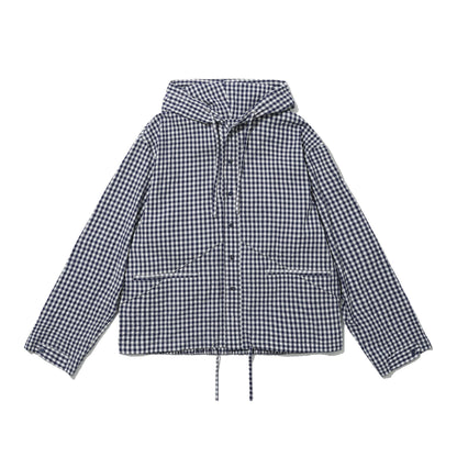 Hooded Drawstring Shirt Jacket product view