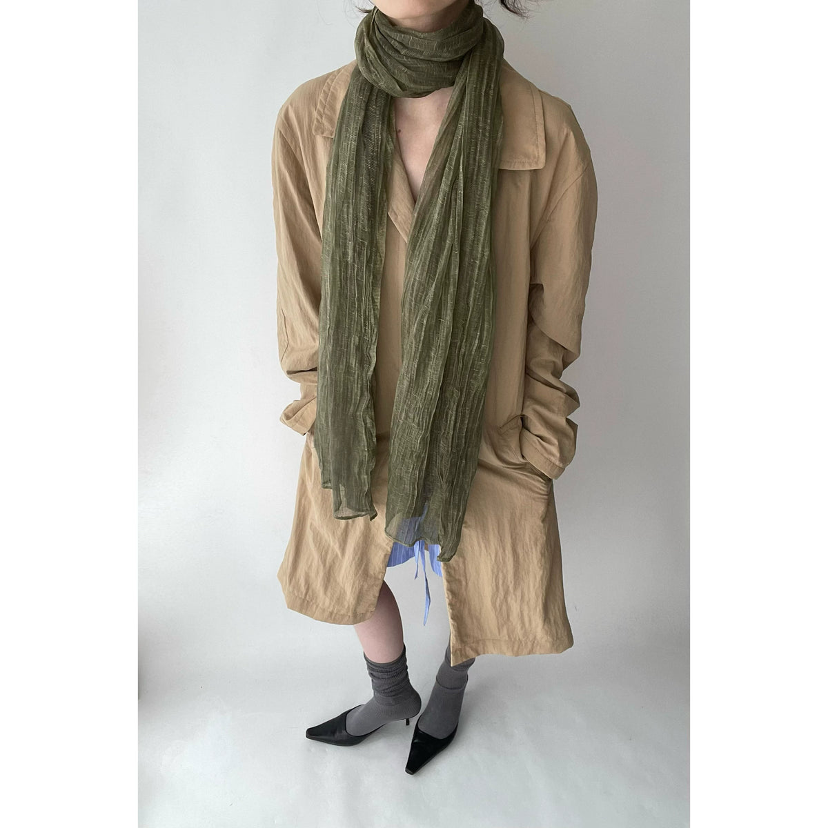 Olive Green Textured Scarf product photo