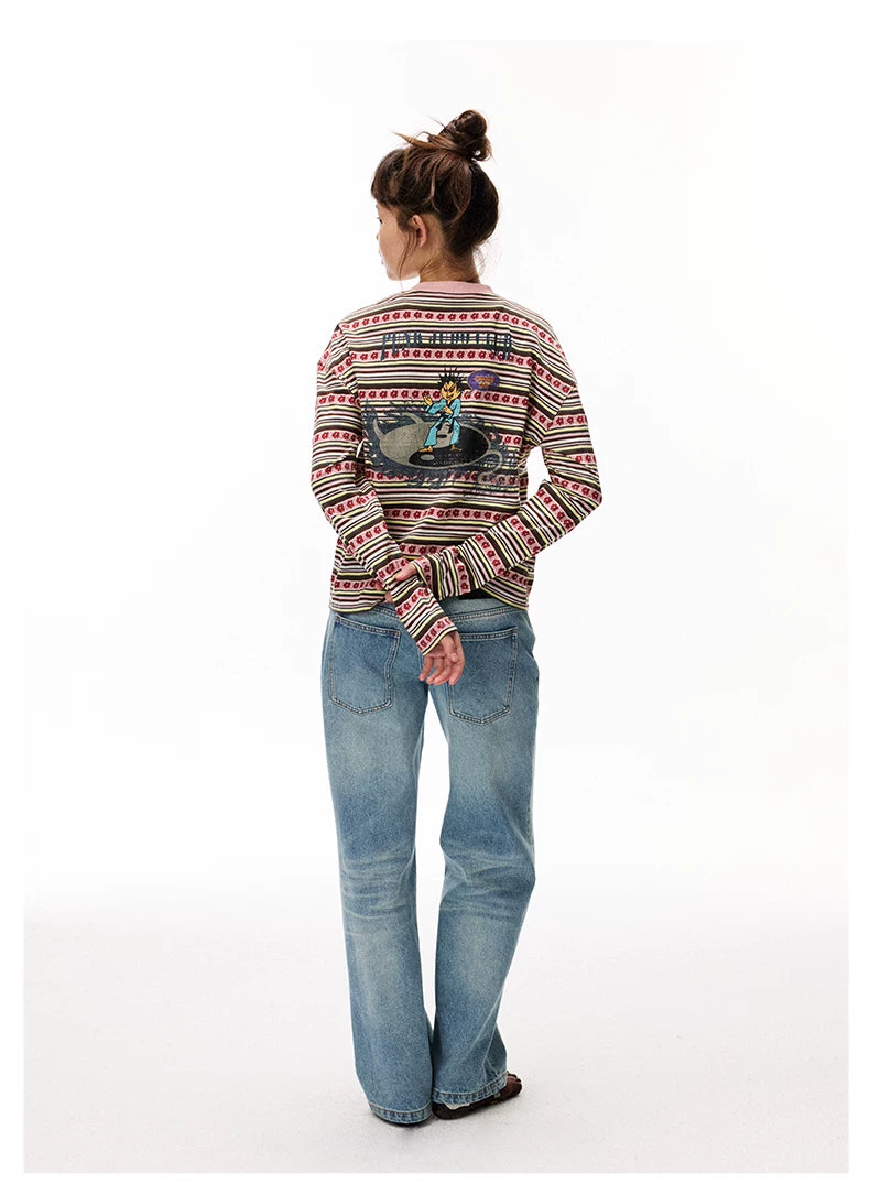 Striped Graphic Knit Sweater